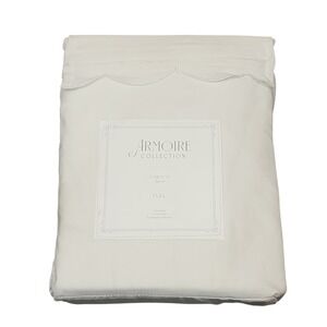 Armoire Collection Coquette Full Sheet Set White Scalloped Recycled Polyester